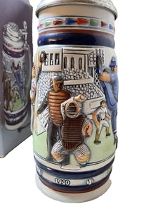 Great American Baseball Ceramic Stein 3D in box Brazil 1984 Handcrafted Avon - Picture 1 of 12