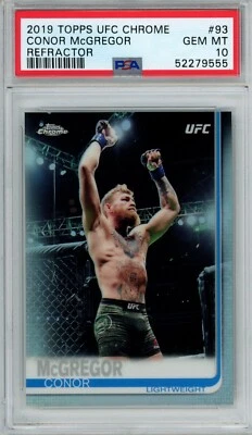 2019 UFC Topps Chrome #93 Conor McGregor Refractor PSA 10 GEM MINT - Image 1 of 2