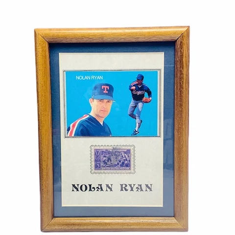 Nolan Ryan postage stamp framed card Canton Texas Rangers 8X6 HOF memorabilia Cover