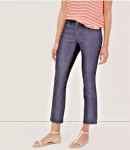 Ann Taylor LOFT Women's 29 8 Modern Kick Cropped Jeans Pants in Dark Rinse Wash - Picture 1 of 9