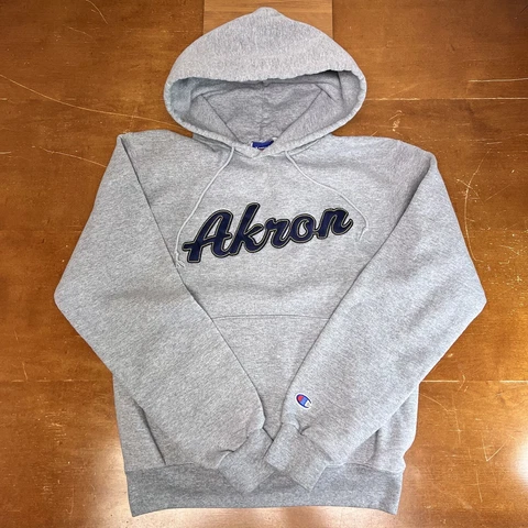 Akron Zips Sweatshirt Mens Small Gray Pullover Long Sleeve Champion Cover