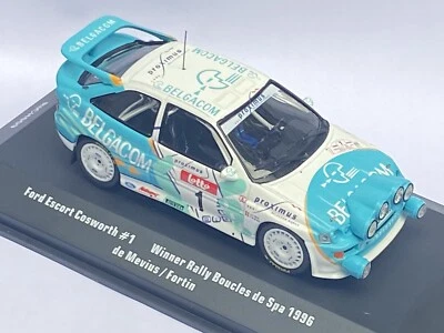 IXO 1:43 Ford Escort RS Cosworth De Mevius Boucles  De Spa Rally Belgacom X999 - Image 1 of 4