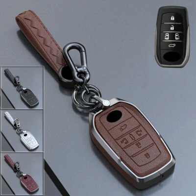 Zinc Alloy Leather Car Key Case Cover For Toyota Previa Tarago Vellfire Alphard Foto 1 de 4