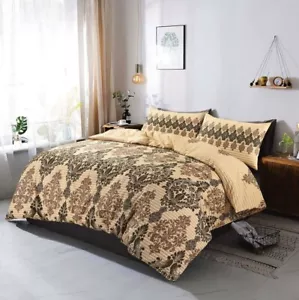Tanya Natural Printed Duvet Cover Poly Cotton Quilt Bedding Single Double King - Picture 1 of 4