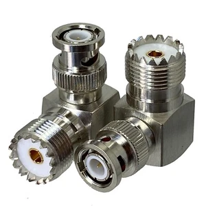 ADAPTER BNC Wtyczka na UHF SO239 Gniazdo Jack Kąt prosty Złącze koncentryczne RF - Zdjęcie 1 z 1