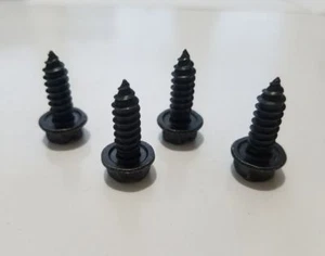 4 pc License Plate Screws Black Standard Zinc Plated Standard Car Truck SUV Set - Bild 1 von 5