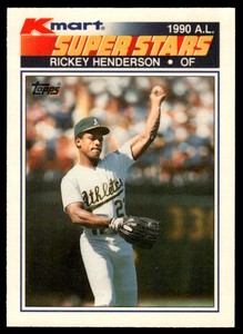 1990 TOPPS KMART SUPER STARS RICKEY HENDERSON OAKLAND ATHLETICS #23