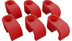 3/8" (0.375") / 9.525mm Red Nylon Line Clamp - Set of 6 with Hardware - Bild 1 von 2