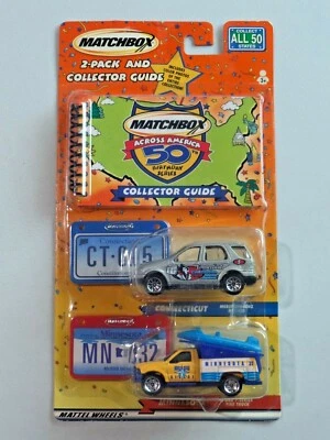 Matchbox Across America 2-Pack & Collector Guide NEW Connecticut Minnesota 205B - Image 1 of 4