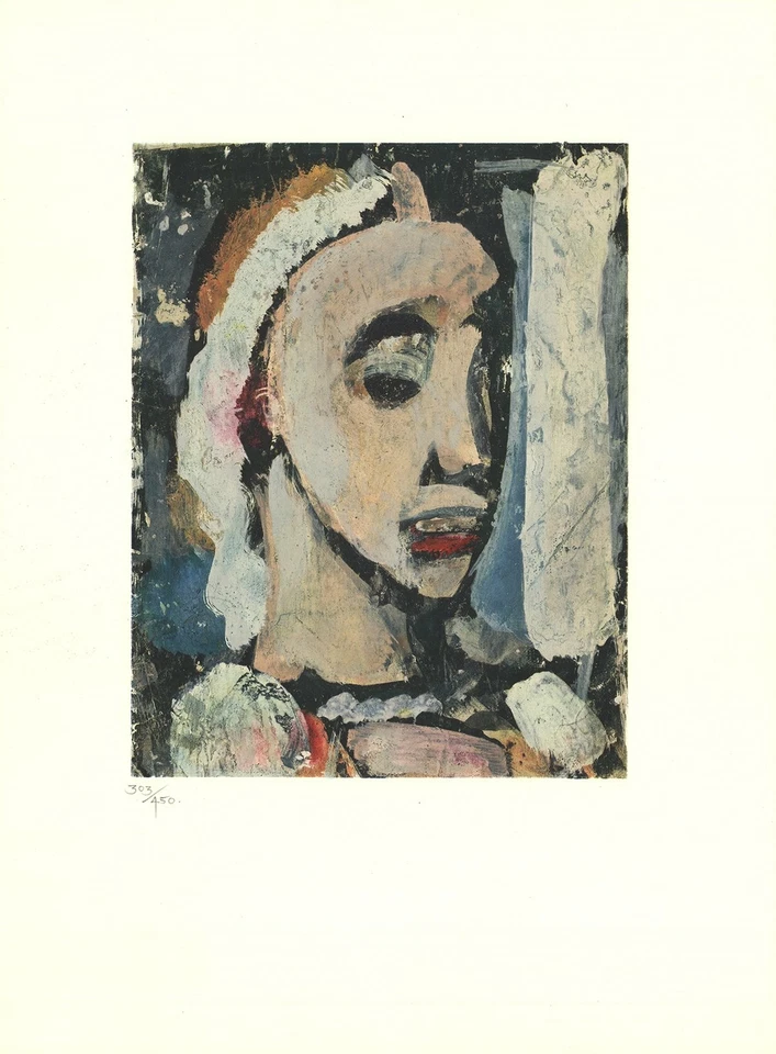 GEORGES ROUAULT Benigne Retrato 18" x 13,25" Litografía 1969 Modernismo Multicolor Foto 1 de 1