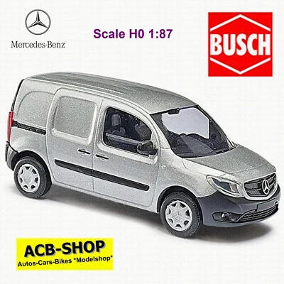 Mercedes Benz Citan Scatola 2012-21 W415 Argento 1:87 Busch 50601 Cmd Raccolta - Immagine 1 di 2