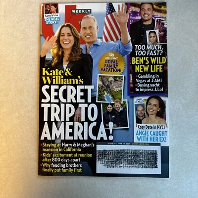Us Weekly MAGAZINE June 28 2021 Kate & William Secret Trip to America Ben J.Lo - Image 1 of 3