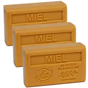 3 x 125g Bars - Honey Scented French Soap with Organic Shea Butter - Picture 1 of 3