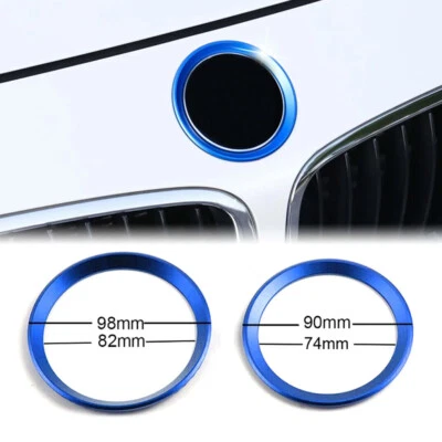 2x emblema de anillo circular envolvente con logotipo trasero delantero del coche para capó BMW 82 mm / 74 mm Foto 1 de 4