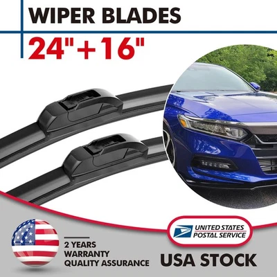 2X 24"+16" For Scion xA 2004-2006 PREMIUM QUALITY FRONT WINDSHIELD WIPER BLADES - Image 1 of 4