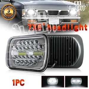 For Nissan D21 Pickup 1986-1994 Chrome 5x7" 7x6" LED Headlight Hi-Lo Sealed Beam - Picture 1 of 12