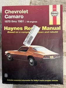Manual de reparación de motores Haynes Chevrolet Camaro 1970-1981 V8 24015 - Imagen 1 de 4