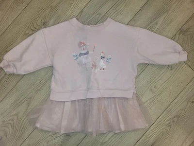 SIGUIENTE Talla 2-3 Años Niñas Rosa Sudadera Camisa Top Tul Suave Túnica Vestido  Foto 1 de 4