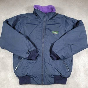 Vintage L.L.Bean Jacket Womens Small Navy Warm-up Fleece Lined Made USA Full Zip - Picture 1 of 13