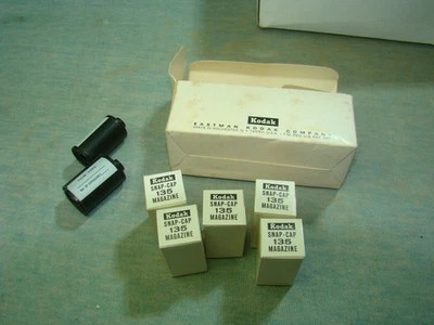 Lote de 5 cargadores Kodak Snap-Cap 135 nuevo stock antiguo, más 1, recarga de película de 35 mm Foto 1 de 3