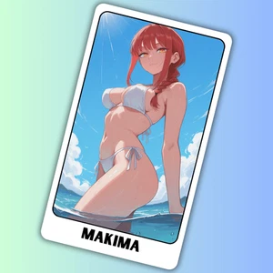 Custom Collectible Sexy Anime Waifu Sticker Card 2.62" x 4.52" - Picture 1 of 3