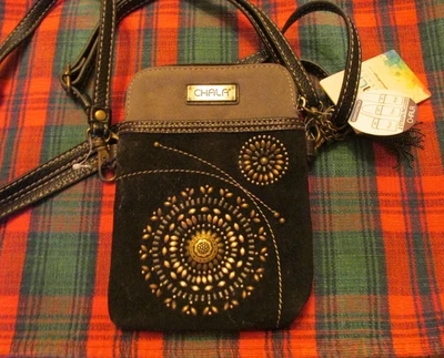 New With Tags Chala Beaded Cross Body Bag Convertible Black Gray Beaded Purse - Image 1 of 4