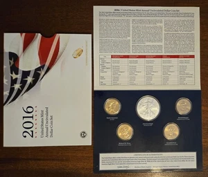2016 United States Mint Uncirculated Dollar Coin Set - with Silver Eagle OGP/COA - Picture 1 of 4
