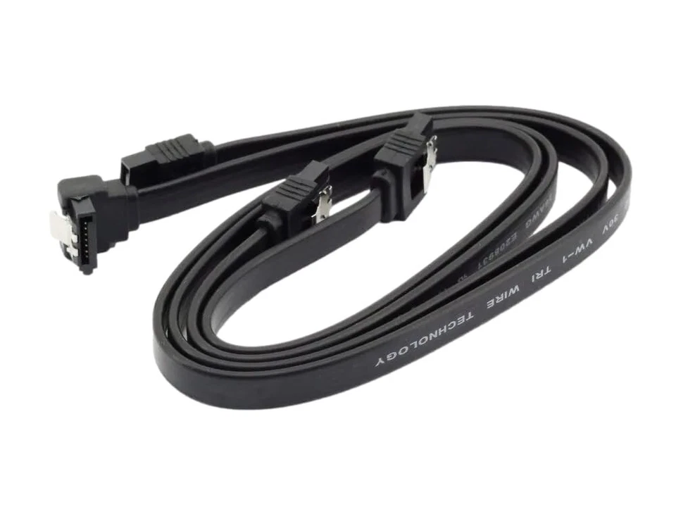 2x 45cm SATA-3 6Gb/s SSD Data Cable Set SATA III HDD Kabel 1 angled 1 straight - Bild 1 von 1