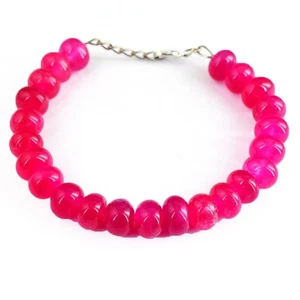 Dazzling Round Shape Pink Ruby 182.00 Cts Beaded Beautiful Bracelet VK 27 E751 - Picture 1 of 2