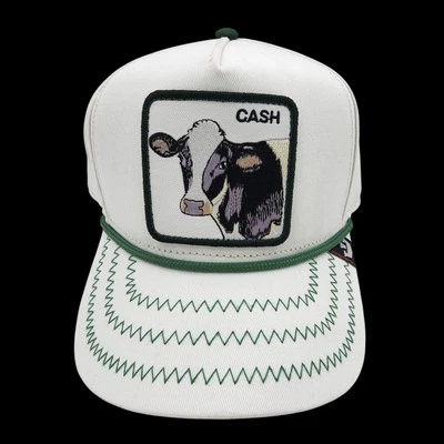 Goorin Bros Animal Farm The Cash Cow Trucker Sombrero Blanco Snapback NUEVO con DEFECTO LEER Foto 1 de 4