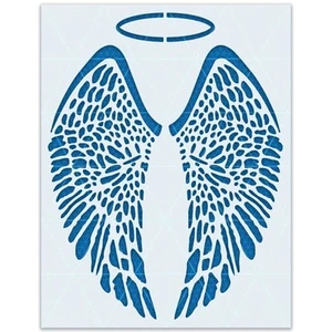 Angel Wings Stencil – Christian, Heaven, Memorial, Faith, Spiritual, Craft Decor - Picture 1 of 5