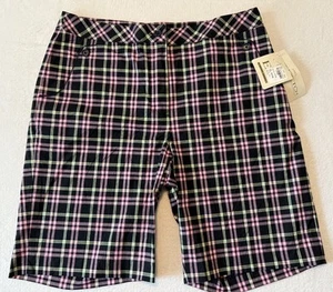 EP Pro Golf Shorts Pro Elasticizzato Plaid Multicolore Donna Taglia 10 St Kitts NUOVO - Foto 1 di 16