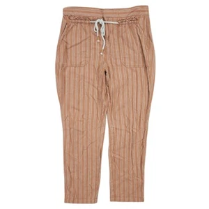 Anthropologie Seashore Pants Womens Medium Terracotta Linen Blend Boho Striped - Picture 1 of 13
