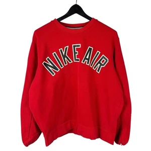 Para Hombres Y2K Nike Air Spellout Arco Logo Rojo Pullover Gráfico Sudadera Talla M - Imagen 1 de 8