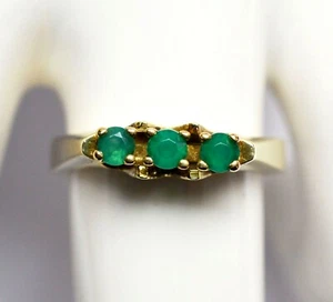 Damenring Rivière Beisteckring 14 Karat 585 Gold Gelbgold 5,21 g Smaragd Gr. 53 - Bild 1 von 1