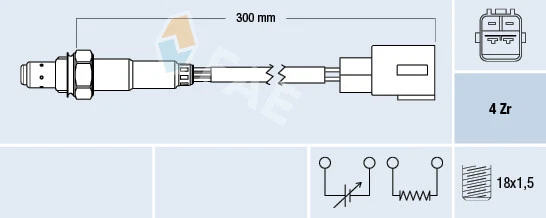 FAE Sonda Controllo Lambda Adatto A per Lexus Sc 430 400 470 4.7 - Immagine 1 di 1