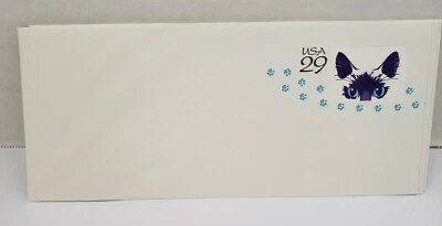 Cat Kitten Postage Stamp Envelopes USA 29 cent USPS 1993 - Lot of 15 - New - Image 1 of 2