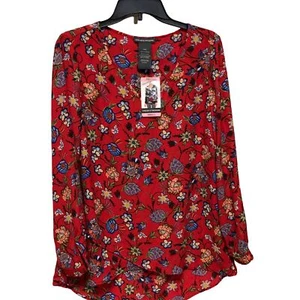 CHELSEA & THEODORE Long-Sleeve Crossover Woven Top SIZE SM NWT - Picture 1 of 5