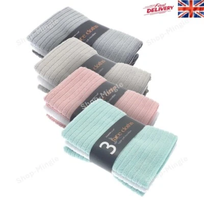 COUNTRY CLUB Face Towels Cloths Flannels 3 Pack Wash Rags Super Soft Micro Fibre Absorbent