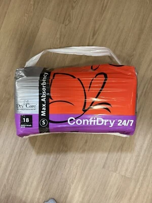 DRY CARE 24/7 Confidry 24/7 Adult Diaper Overnight Thick Plastic Backed Nappy Small Abdl 1pack