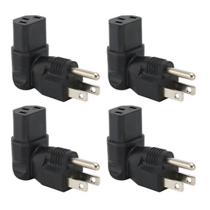 4x For NEMA 5‑15P To IEC320 C13 Converter 90 Degree 3 Prong Power Plug Adapter - Picture 1 of 24