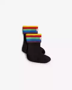 Nuevos calcetines Hunter Kids unisex reciclados arco iris a rayas puño bota - talla XL - Imagen 1 de 6