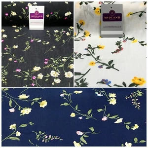 Floral Printed Rayon Viscose Poplin dress Fabric 150 cm MA1254 Mtex - Picture 1 of 25