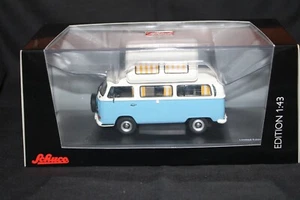 1:43 SCHUCO 03486 VW T2 a Bus Camper blau weiss, NEW, Lt. Ed. - Bild 1 von 3