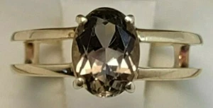 1.60ct Vintage 14k Yellow Gold Smoky Quartz Ring Sz5 - Picture 1 of 8