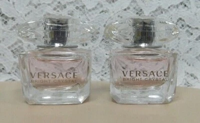 2x Versace Bright Crystal Eau De Toilette Splash Mini .17 fl oz / 5 ml cada uno nuevo Foto 1 de 3