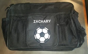 NEW Soccer Bag Personalized with Zachary Black White - Picture 1 of 4