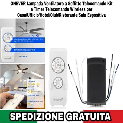 Telecomando Kit e Timer Telecomando Wireless Lampada Ventilatore a Soffitto - Immagine 1 di 4