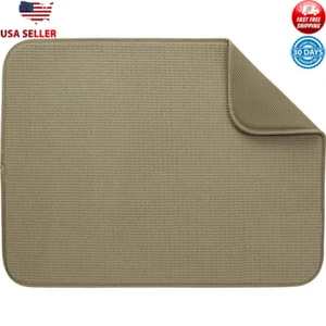 Dish Drying Mat Super Absorbent Microfiber Non-Slip Reversible Machine Washable - Picture 1 of 8