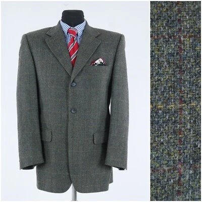 Mens PIERRE CARDIN Tweed Jacket 40S UK Size Check Green Wool Sport Coat Blazer - Image 1 of 4